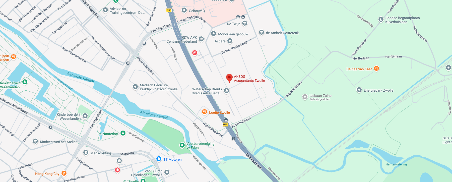 Kaart AKSOS kantoor Zwolle